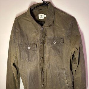 Flint & Tinder - Waxed Trucker Jacket  in Forest - Size L